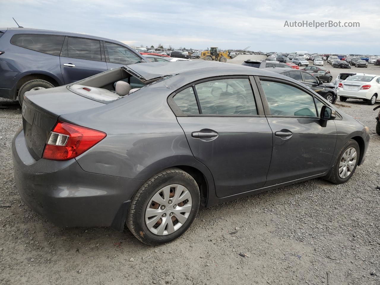 2012 Honda Civic Lx Gray vin: 19XFB2F51CE051019