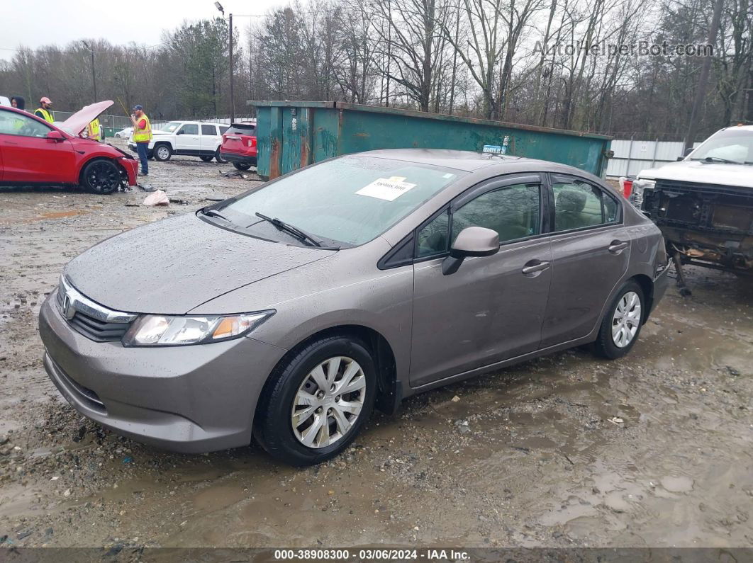 2012 Honda Civic Lx Gray vin: 19XFB2F51CE065194