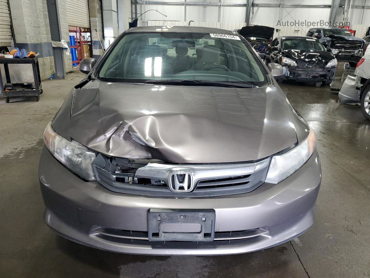 2012 Honda Civic Lx Gray vin: 19XFB2F51CE070377