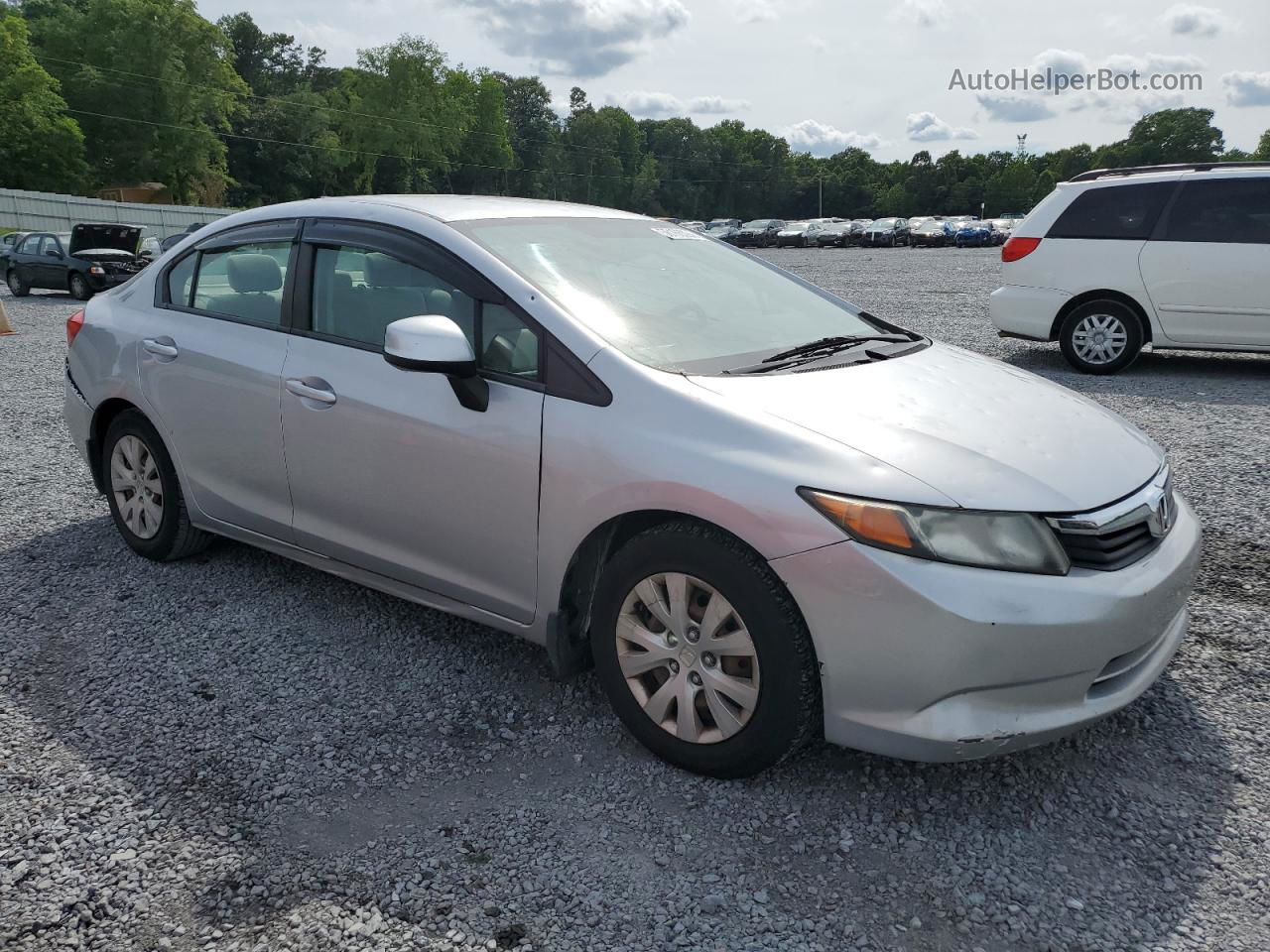 2012 Honda Civic Lx Silver vin: 19XFB2F51CE084019