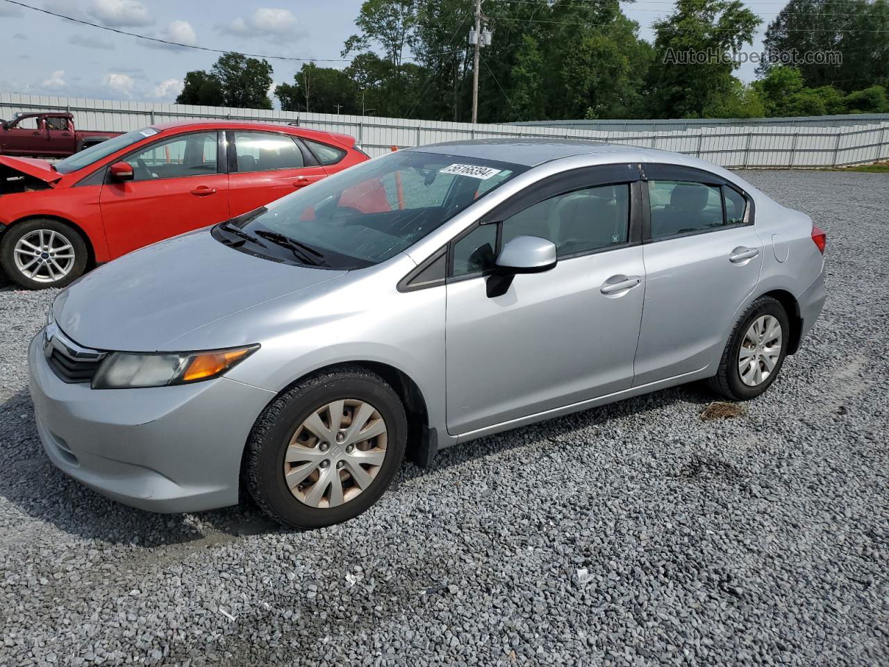 2012 Honda Civic Lx Silver vin: 19XFB2F51CE084019