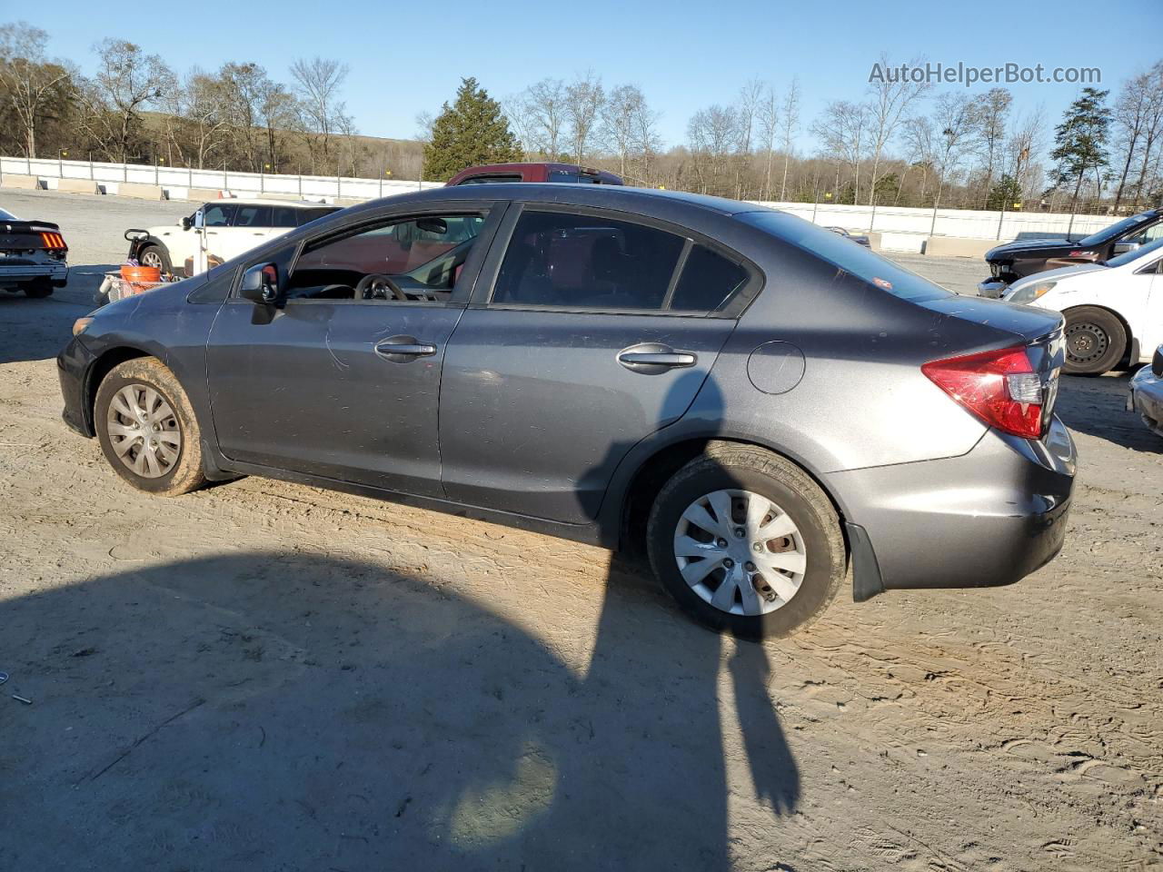 2012 Honda Civic Lx Gray vin: 19XFB2F51CE087776