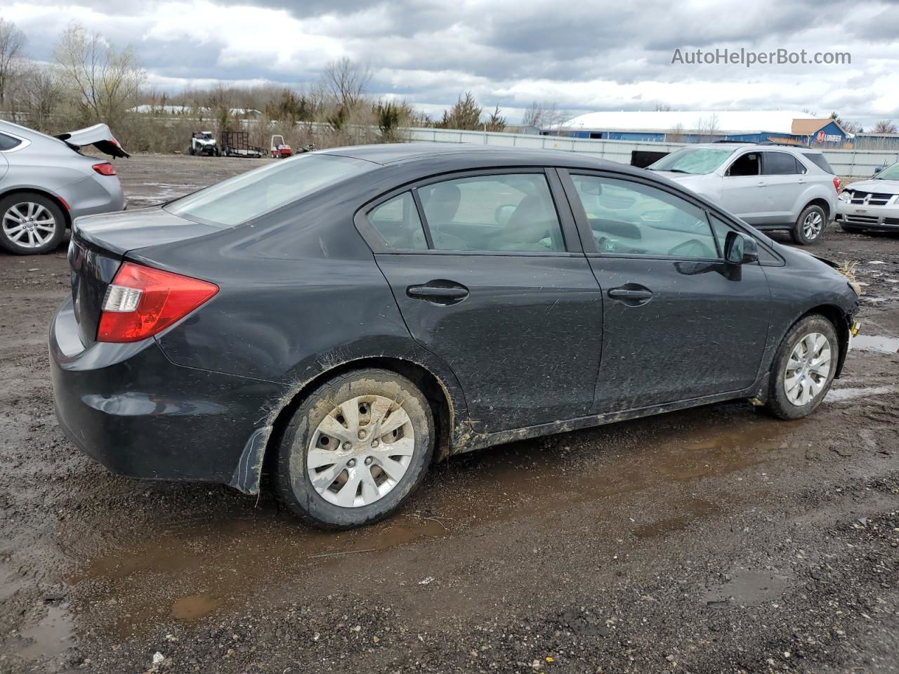 2012 Honda Civic Lx Black vin: 19XFB2F51CE097854