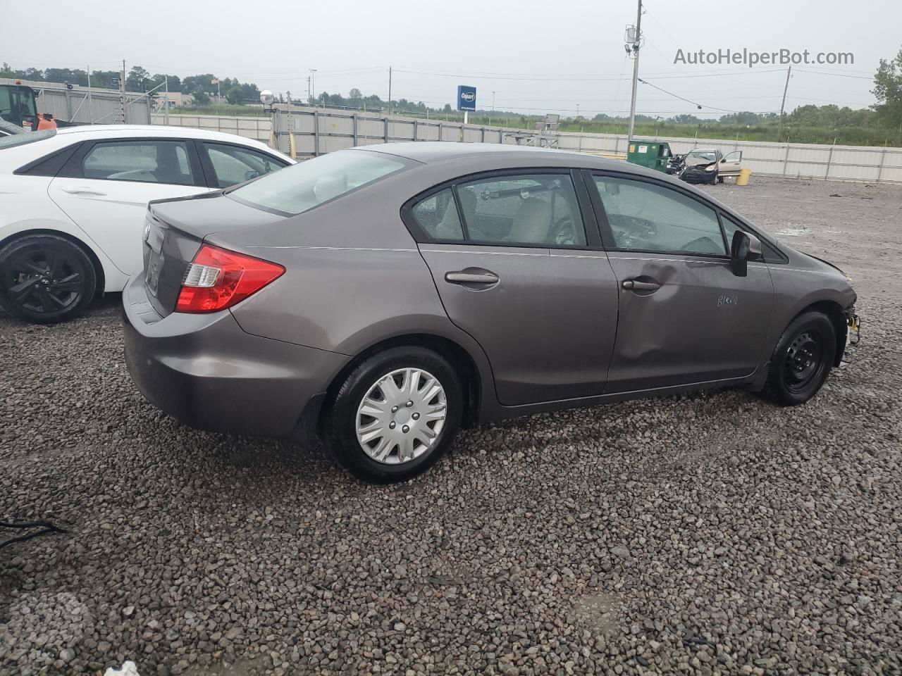 2012 Honda Civic Lx Gray vin: 19XFB2F51CE105337