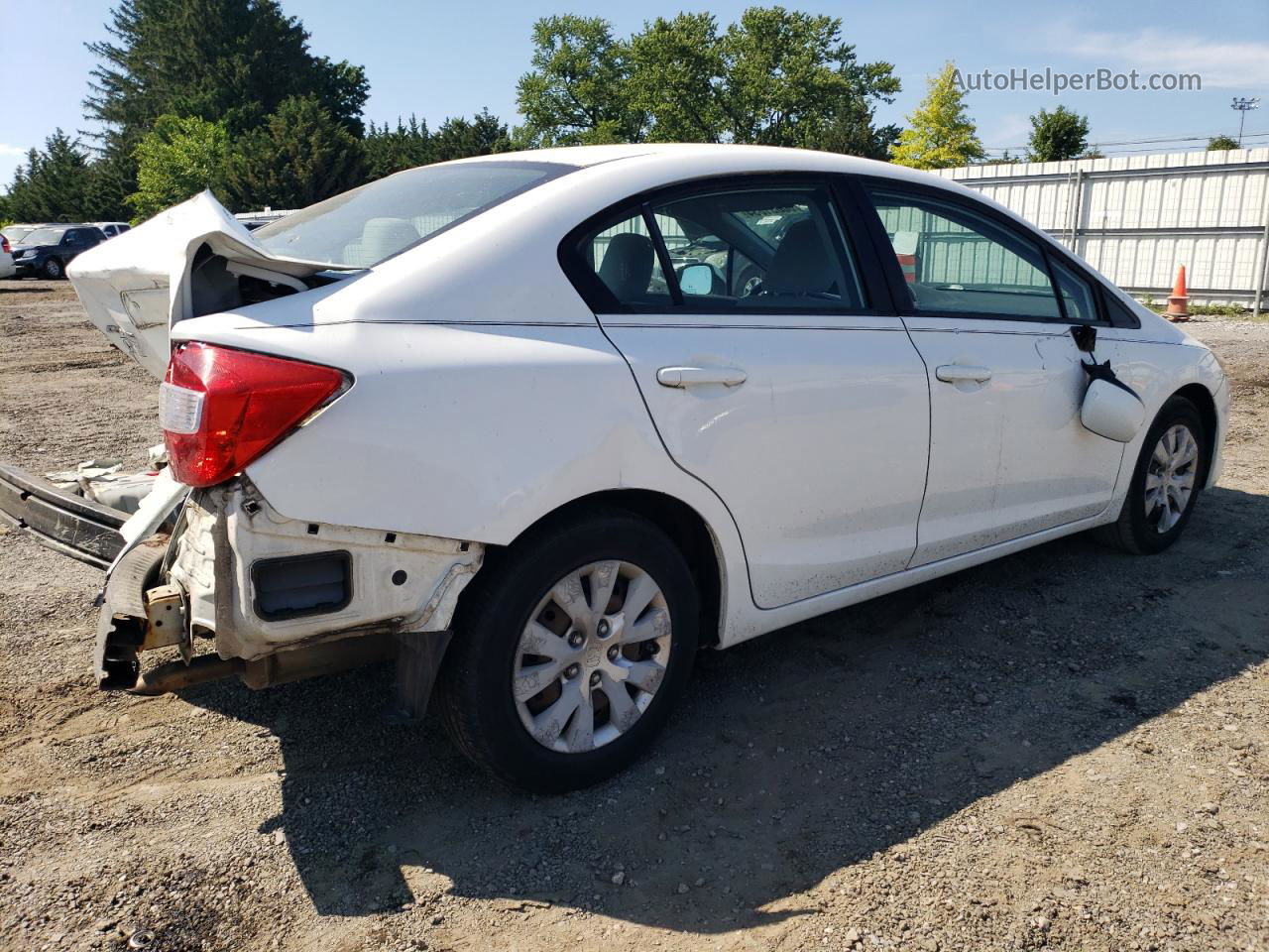 2012 Honda Civic Lx White vin: 19XFB2F51CE343656