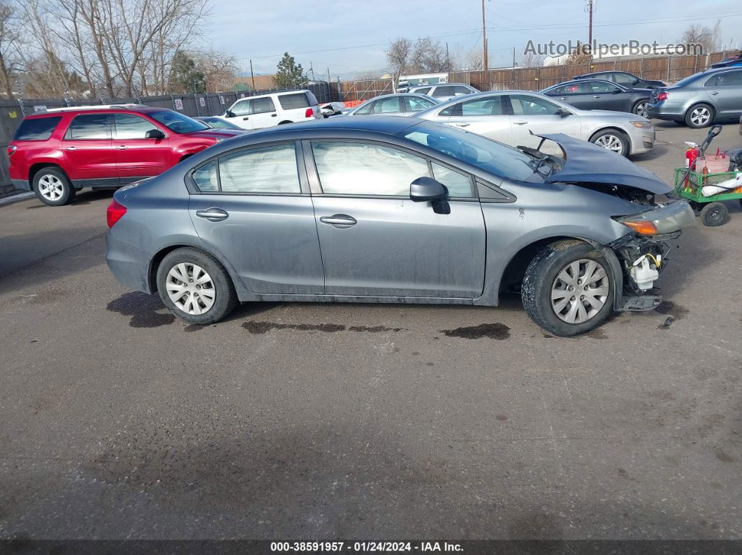 2012 Honda Civic Lx Gray vin: 19XFB2F51CE371084