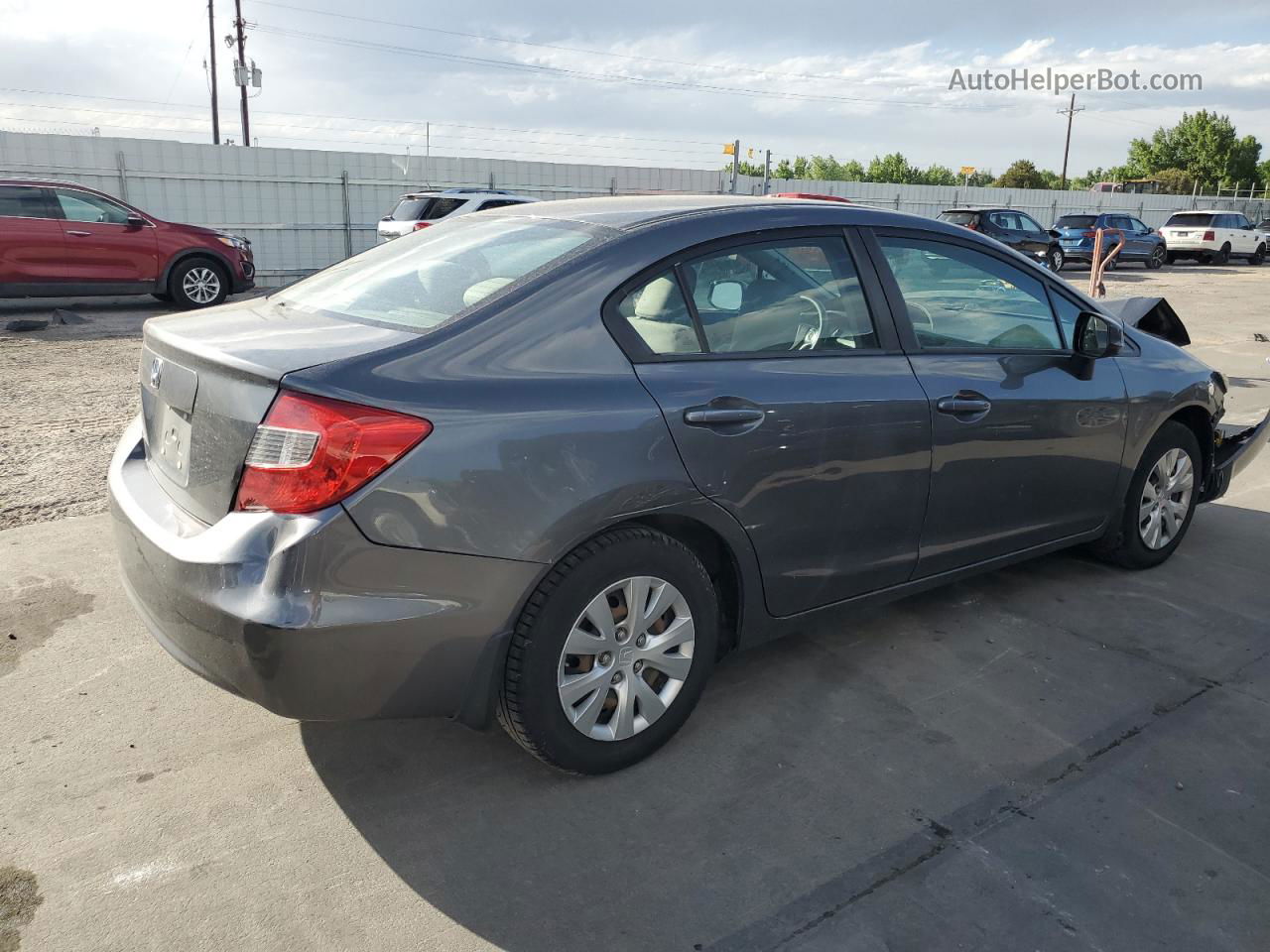 2012 Honda Civic Lx Gray vin: 19XFB2F51CE378987