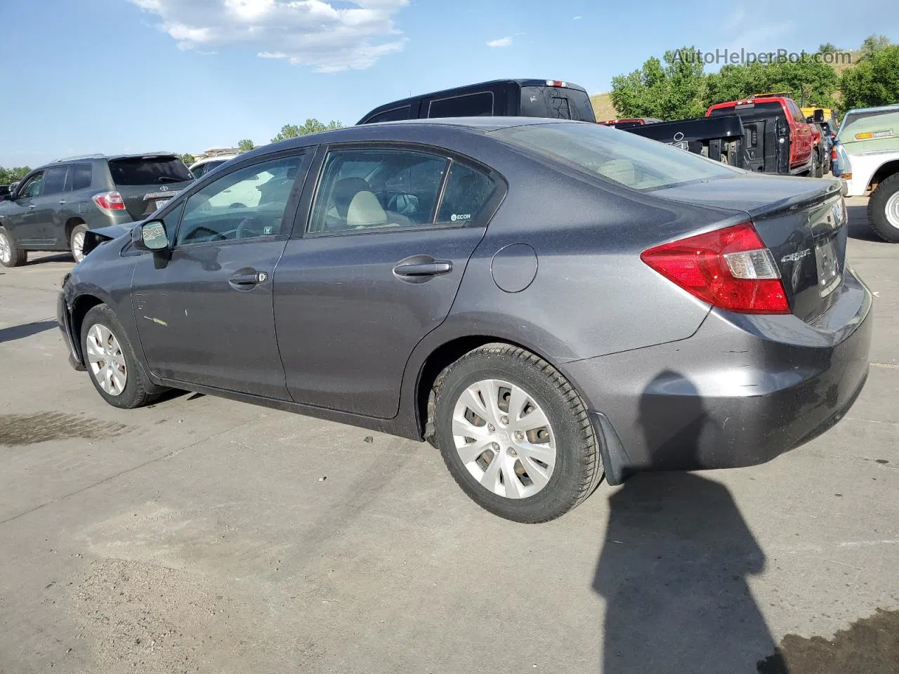 2012 Honda Civic Lx Gray vin: 19XFB2F51CE378987