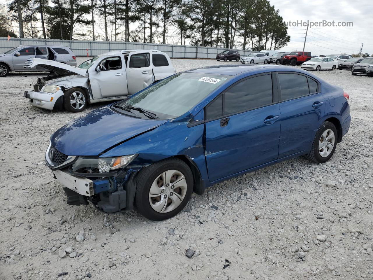 2013 Honda Civic Lx Blue vin: 19XFB2F51DE071076