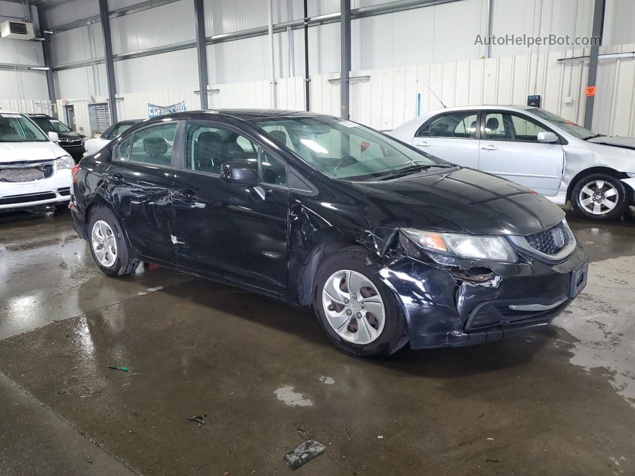 2013 Honda Civic Lx Black vin: 19XFB2F51DE075578