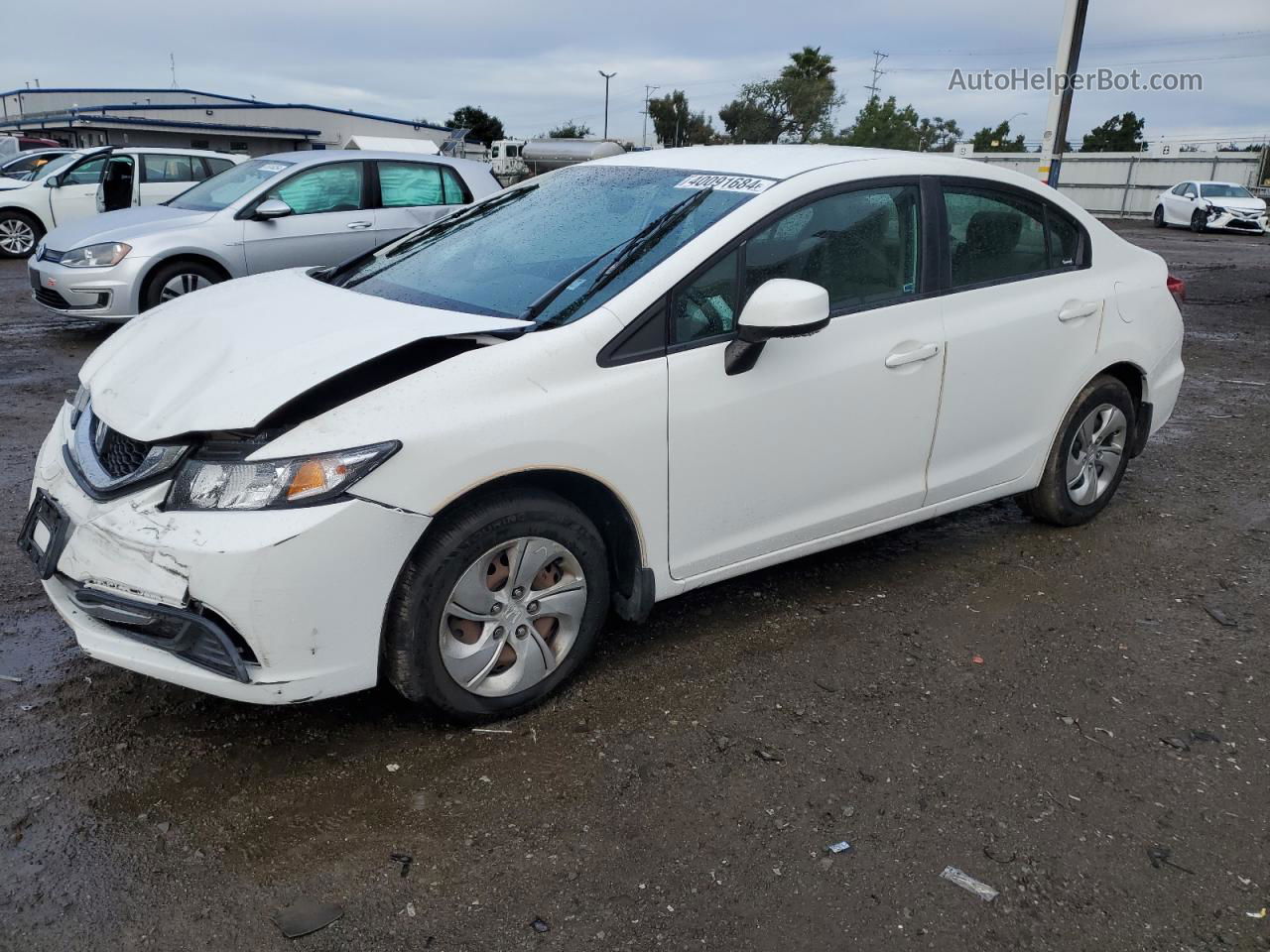 2013 Honda Civic Lx White vin: 19XFB2F51DE271410