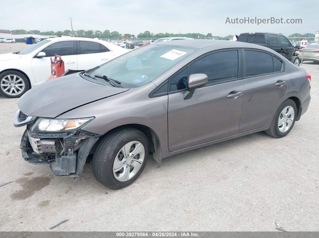 2014 Honda Civic Lx Brown vin: 19XFB2F51EE034806