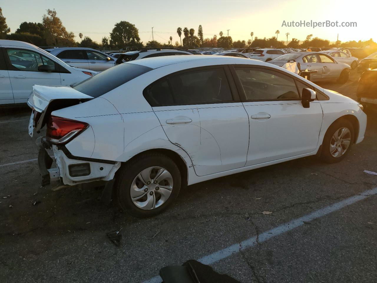 2014 Honda Civic Lx White vin: 19XFB2F51EE063545