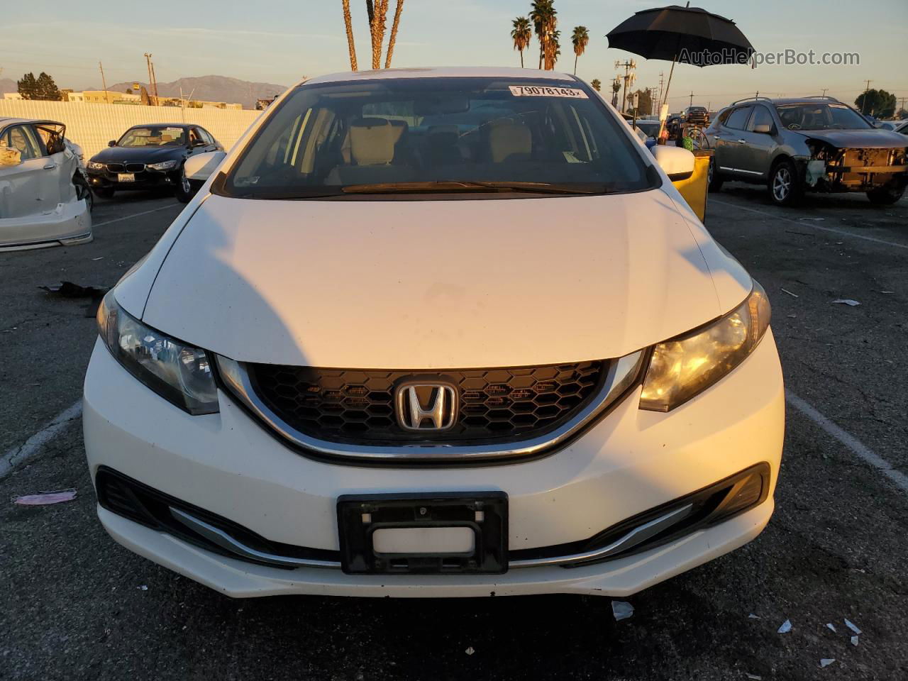 2014 Honda Civic Lx White vin: 19XFB2F51EE063545