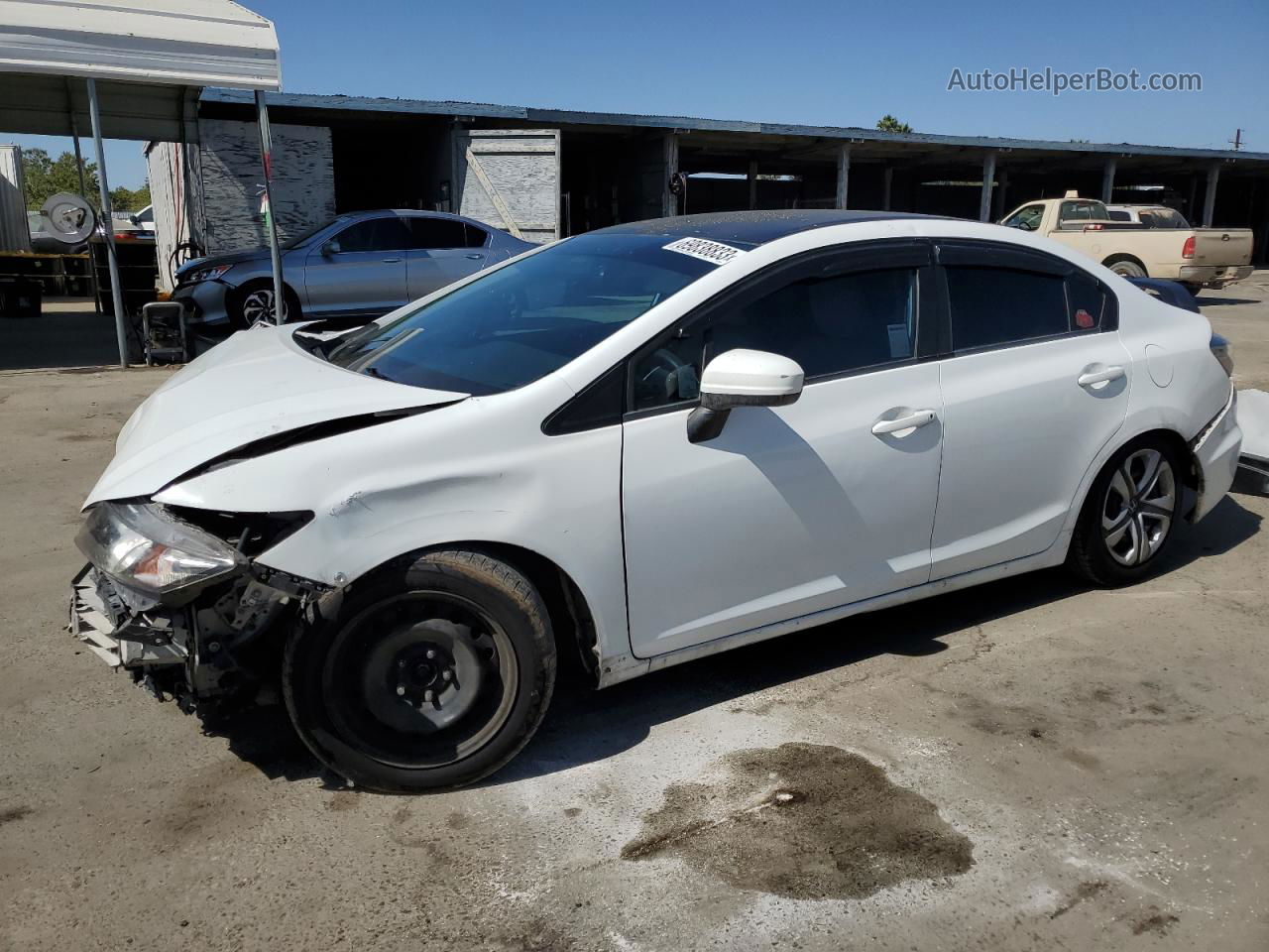 2015 Honda Civic Lx White vin: 19XFB2F51FE226227