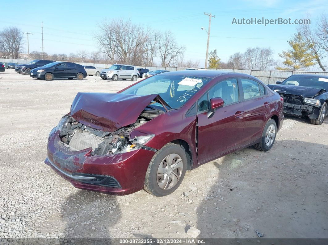 2015 Honda Civic Lx Burgundy vin: 19XFB2F51FE274987