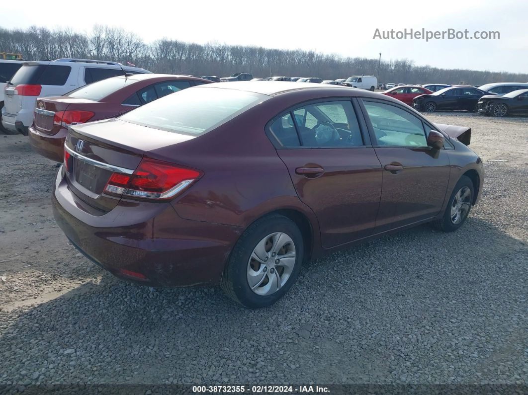 2015 Honda Civic Lx Burgundy vin: 19XFB2F51FE274987