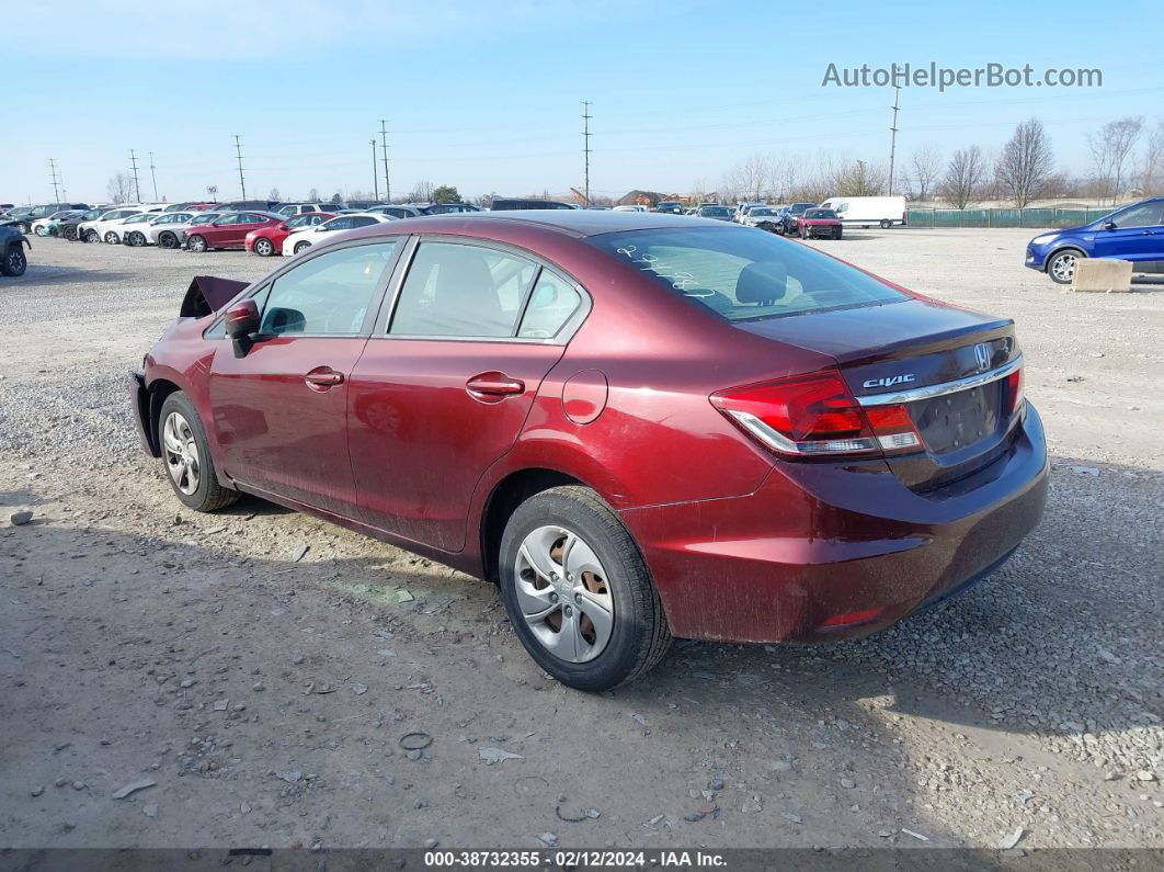 2015 Honda Civic Lx Burgundy vin: 19XFB2F51FE274987