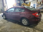 2012 Honda Civic Lx Burgundy vin: 19XFB2F52CE047576