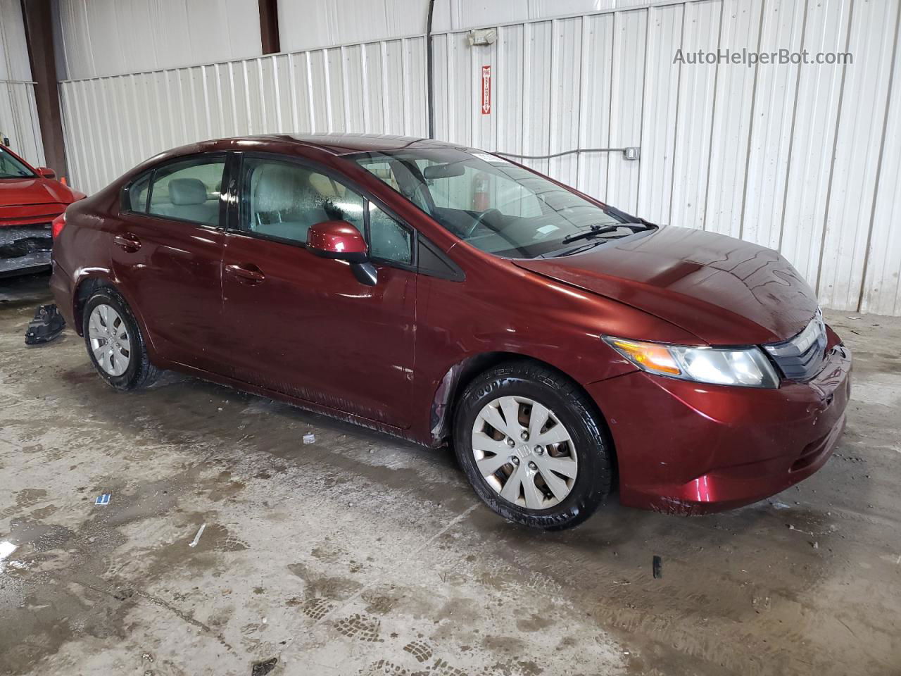 2012 Honda Civic Lx Бордовый vin: 19XFB2F52CE047576