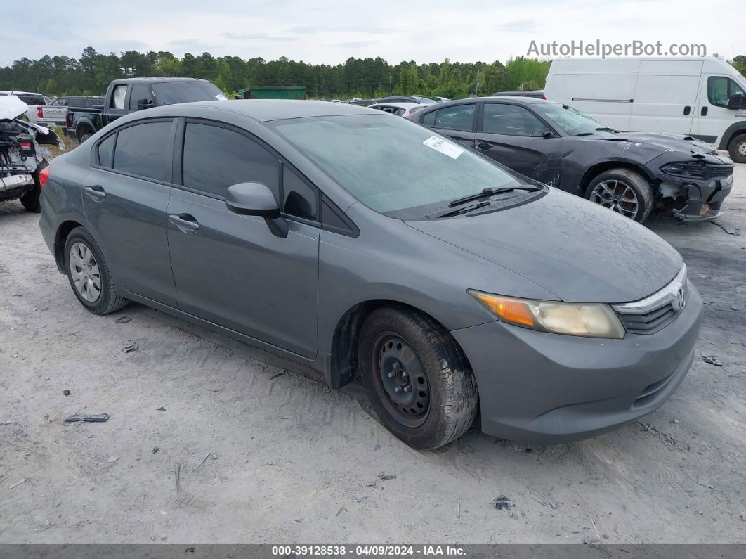 2012 Honda Civic Lx Gray vin: 19XFB2F52CE059971