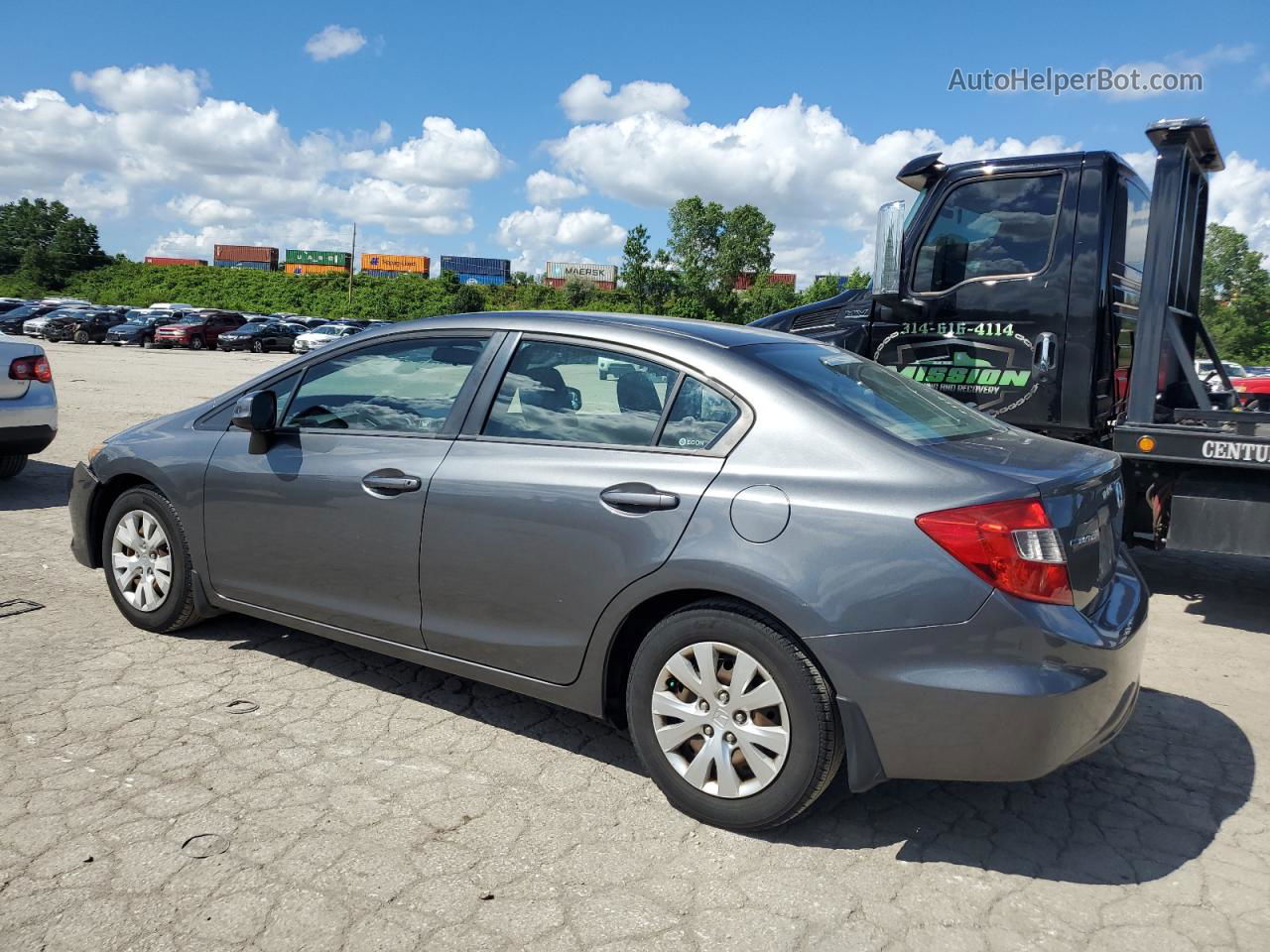 2012 Honda Civic Lx Gray vin: 19XFB2F52CE084644