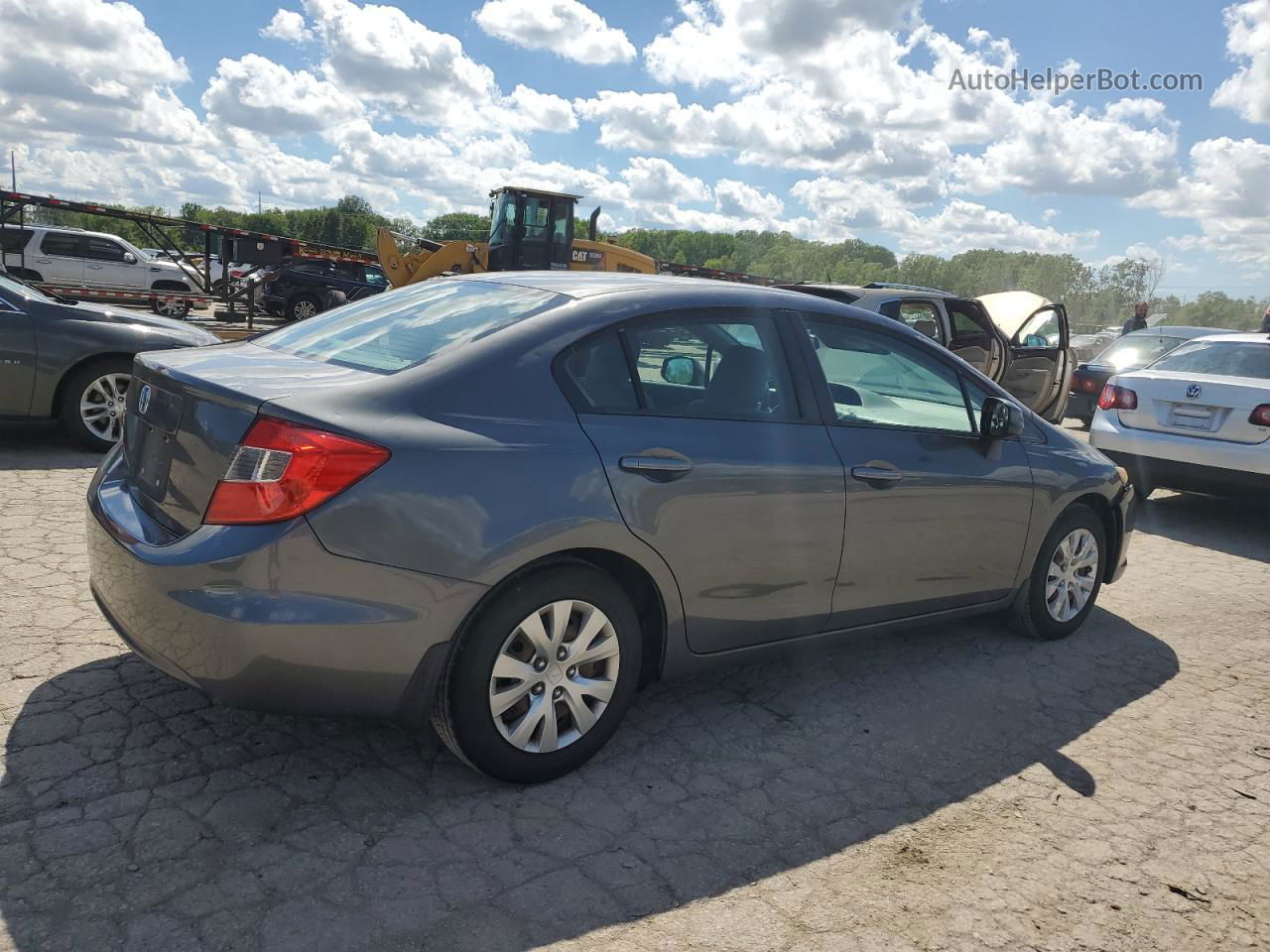 2012 Honda Civic Lx Gray vin: 19XFB2F52CE084644