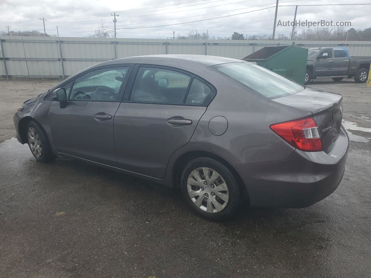 2012 Honda Civic Lx Gray vin: 19XFB2F52CE102785