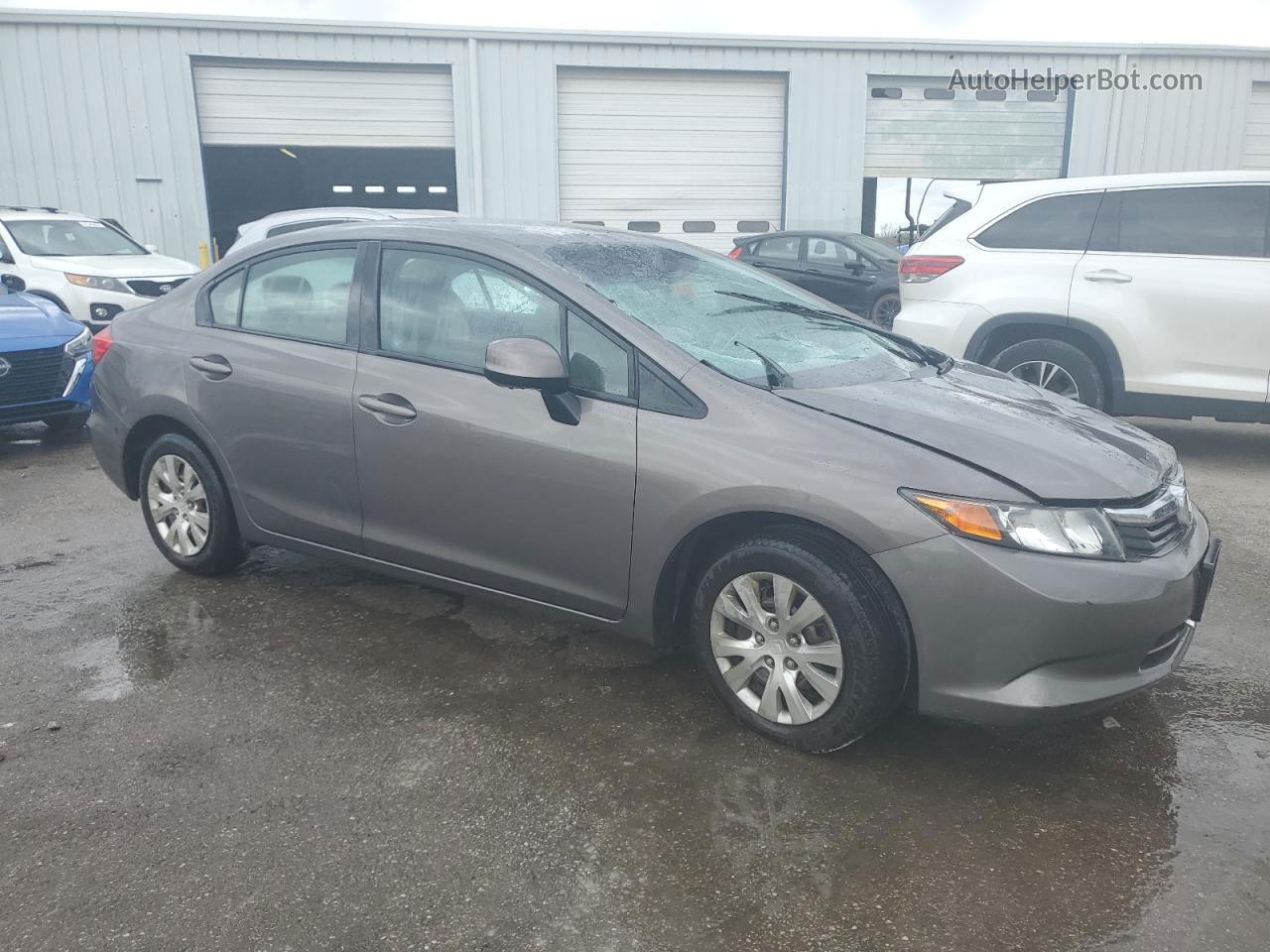 2012 Honda Civic Lx Gray vin: 19XFB2F52CE102785