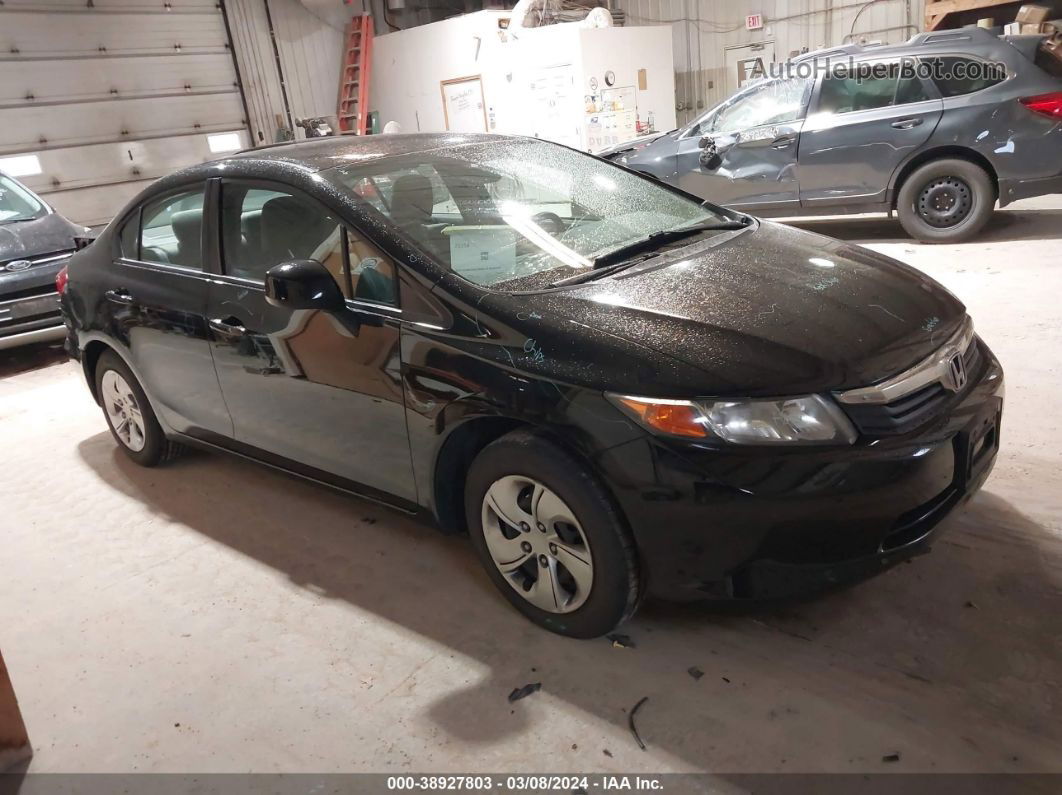 2012 Honda Civic Lx Black vin: 19XFB2F52CE307975