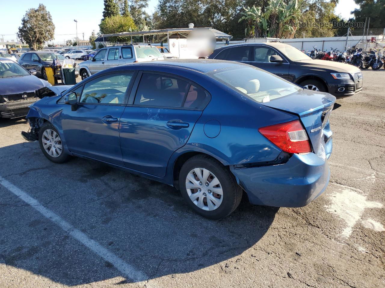 2012 Honda Civic Lx Blue vin: 19XFB2F52CE318975