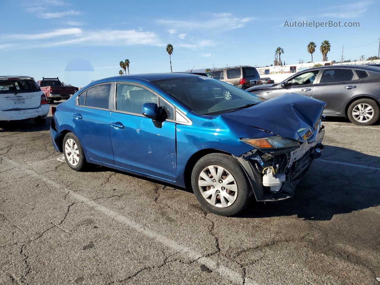 2012 Honda Civic Lx Blue vin: 19XFB2F52CE318975