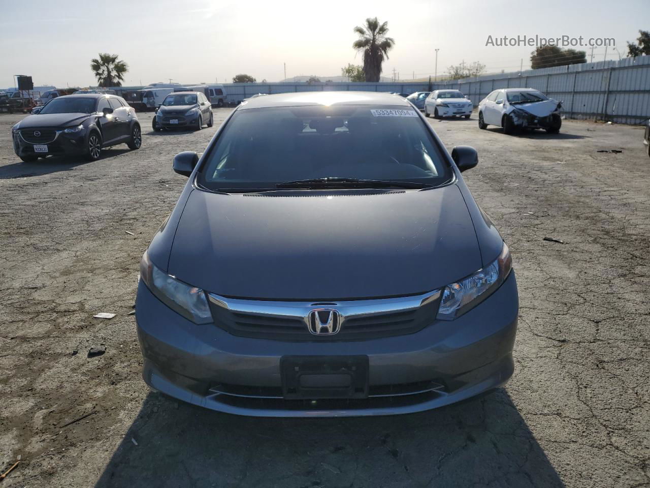 2012 Honda Civic Lx Gray vin: 19XFB2F52CE340457