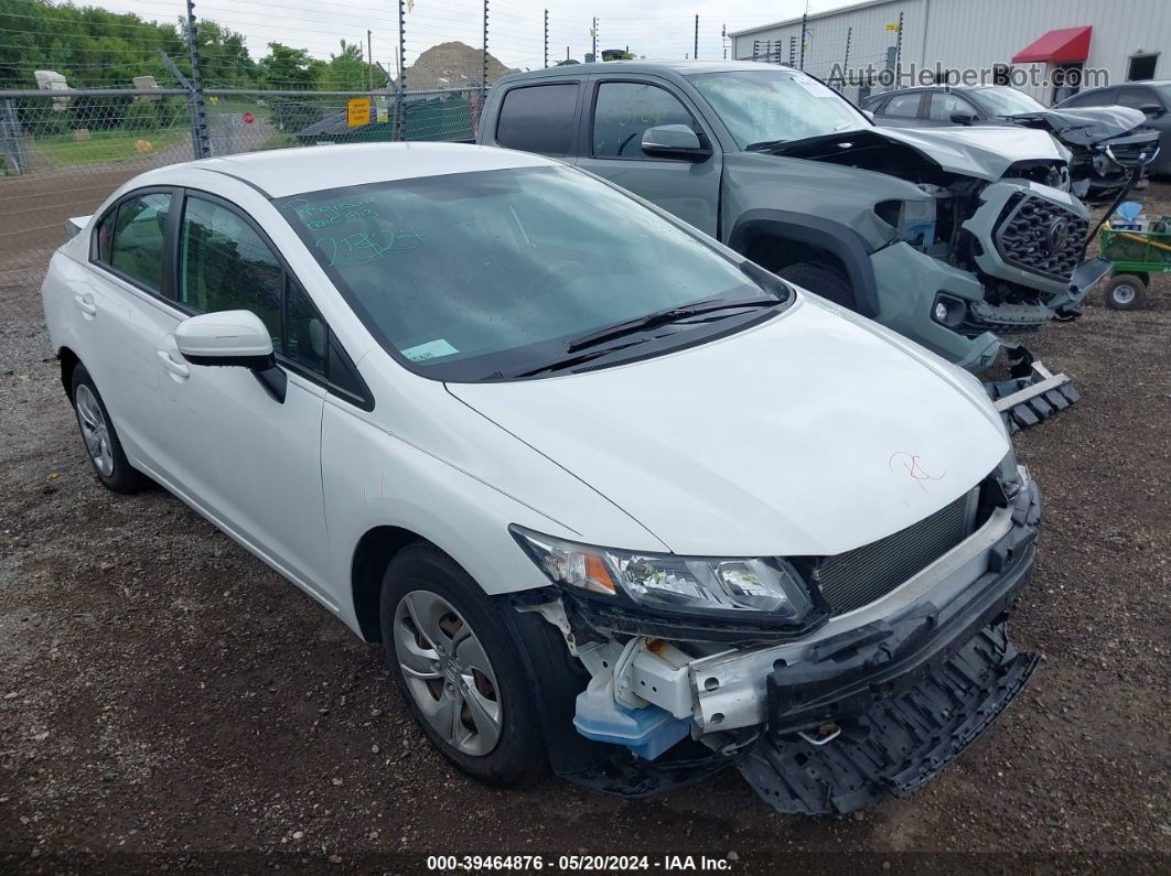 2014 Honda Civic Lx White vin: 19XFB2F52EE013902