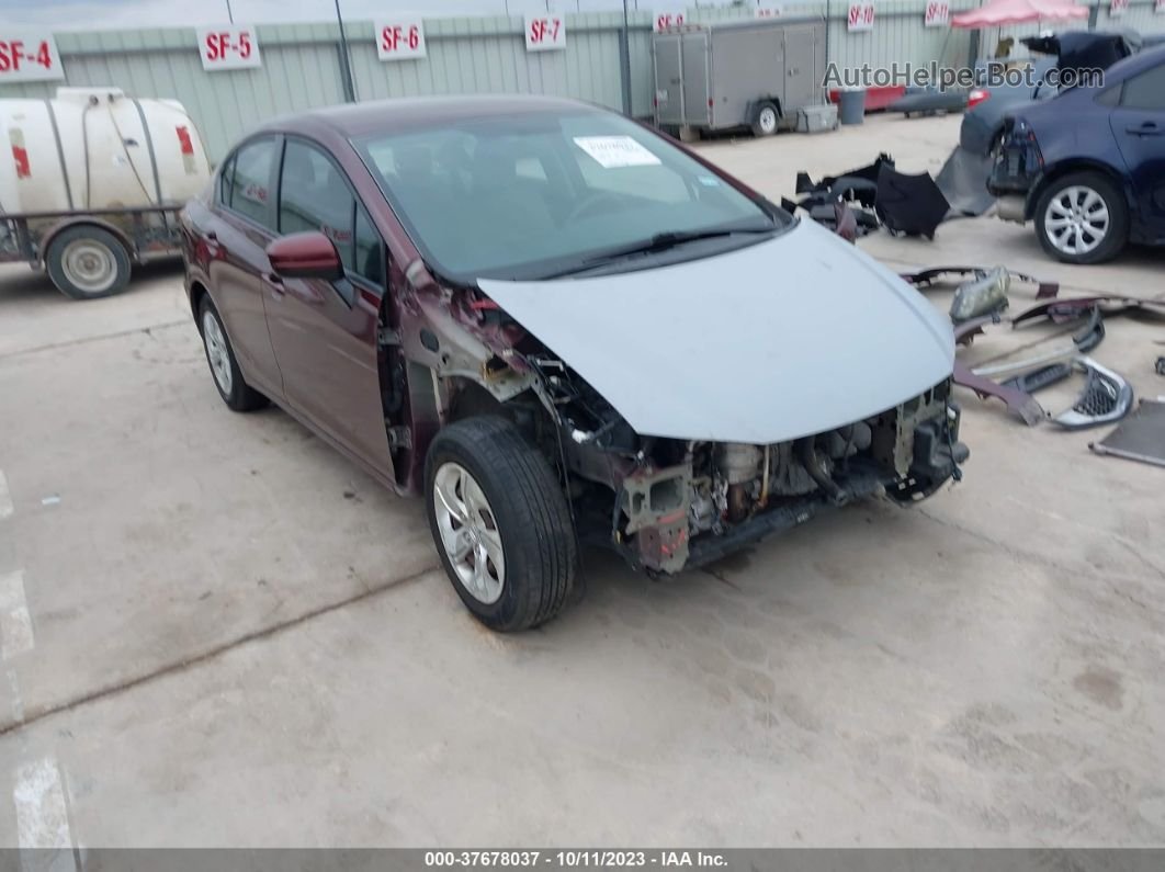 2014 Honda Civic Sedan Lx Темно-бордовый vin: 19XFB2F52EE040968
