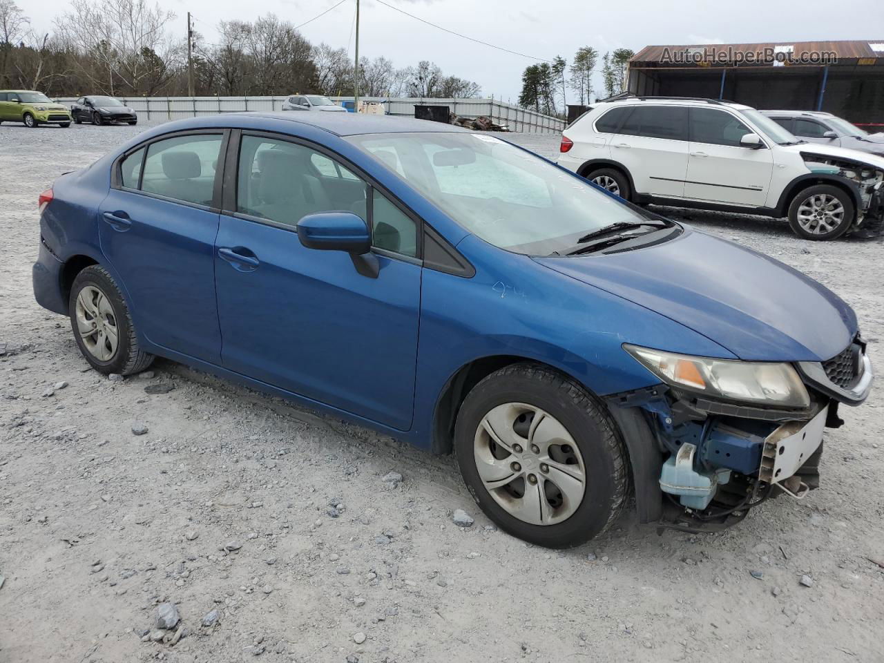 2014 Honda Civic Lx Blue vin: 19XFB2F52EE064316