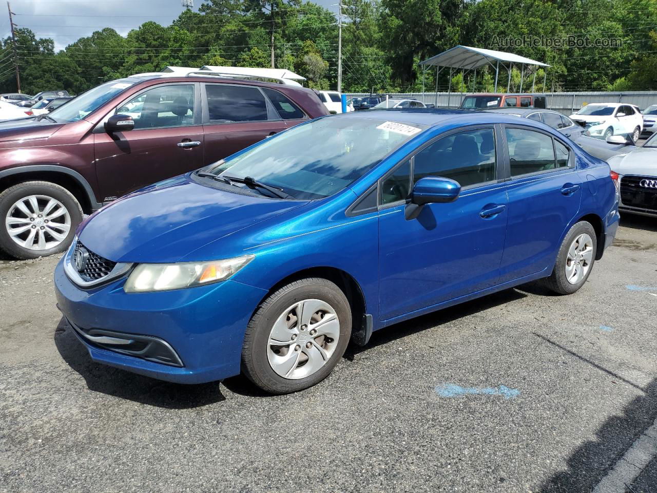 2014 Honda Civic Lx Blue vin: 19XFB2F52EE083447