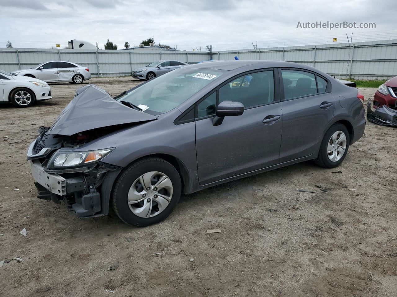 2014 Honda Civic Lx Gray vin: 19XFB2F52EE271627