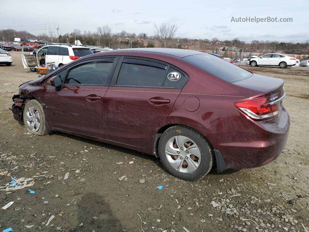 2015 Honda Civic Lx Burgundy vin: 19XFB2F52FE269345