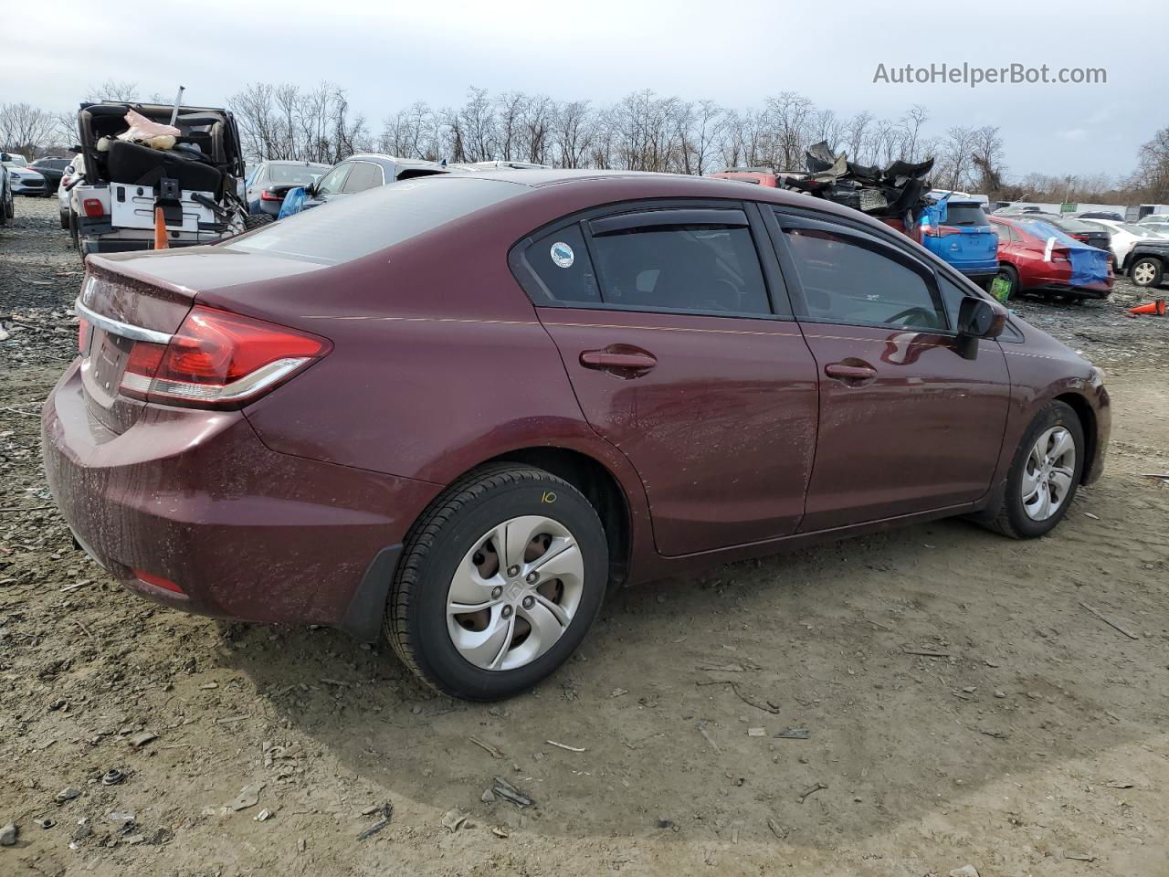 2015 Honda Civic Lx Burgundy vin: 19XFB2F52FE269345