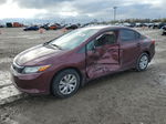 2012 Honda Civic Lx Burgundy vin: 19XFB2F53CE031516