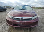 2012 Honda Civic Lx Burgundy vin: 19XFB2F53CE031516