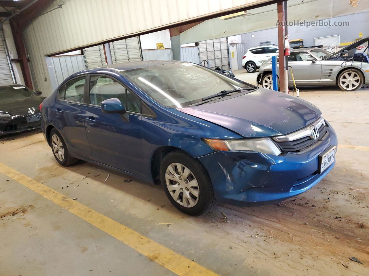 2012 Honda Civic Lx Blue vin: 19XFB2F53CE067044