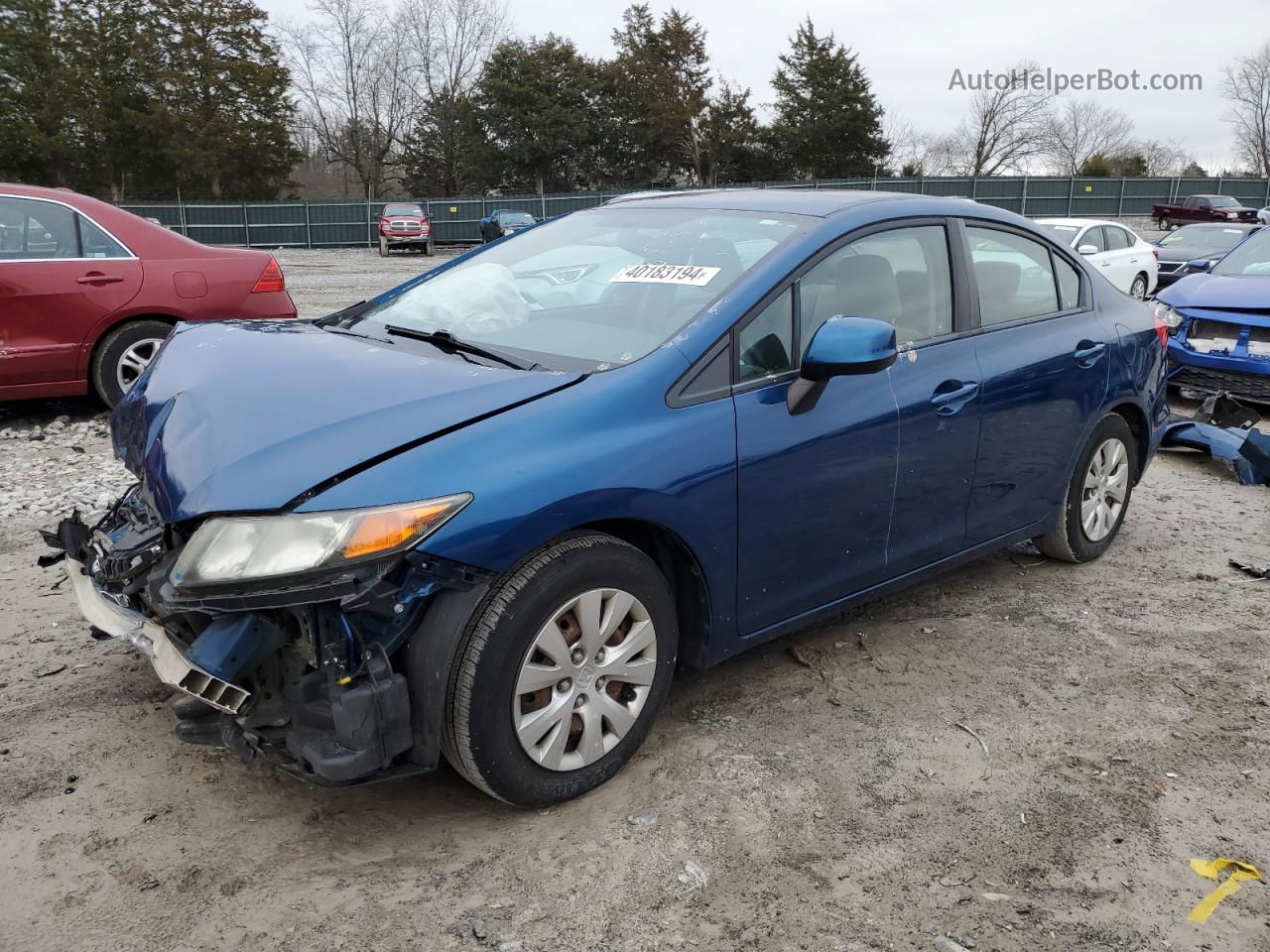 2012 Honda Civic Lx Синий vin: 19XFB2F53CE081588