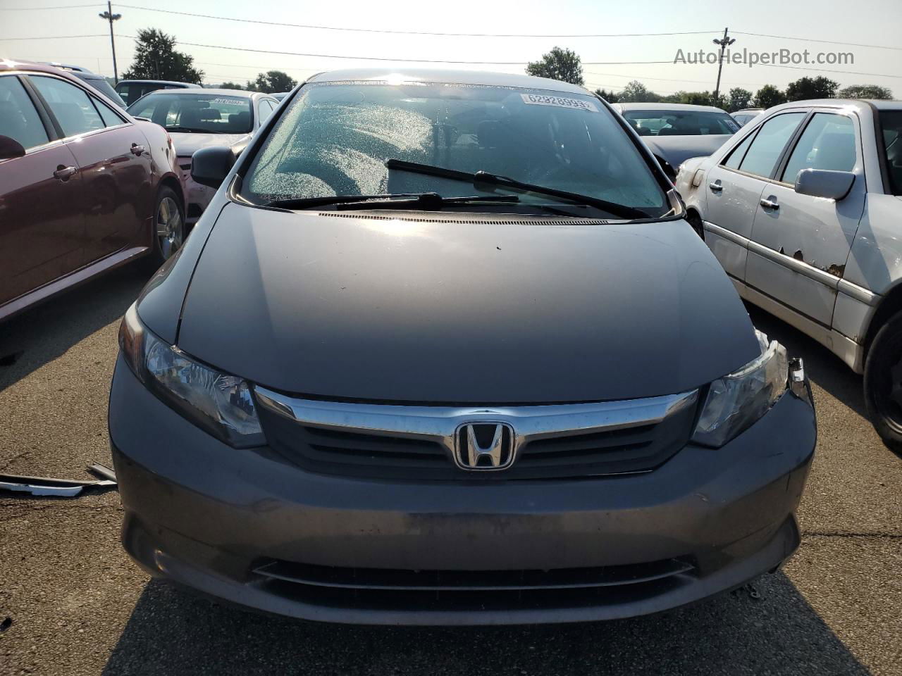 2012 Honda Civic Lx Gray vin: 19XFB2F53CE108806