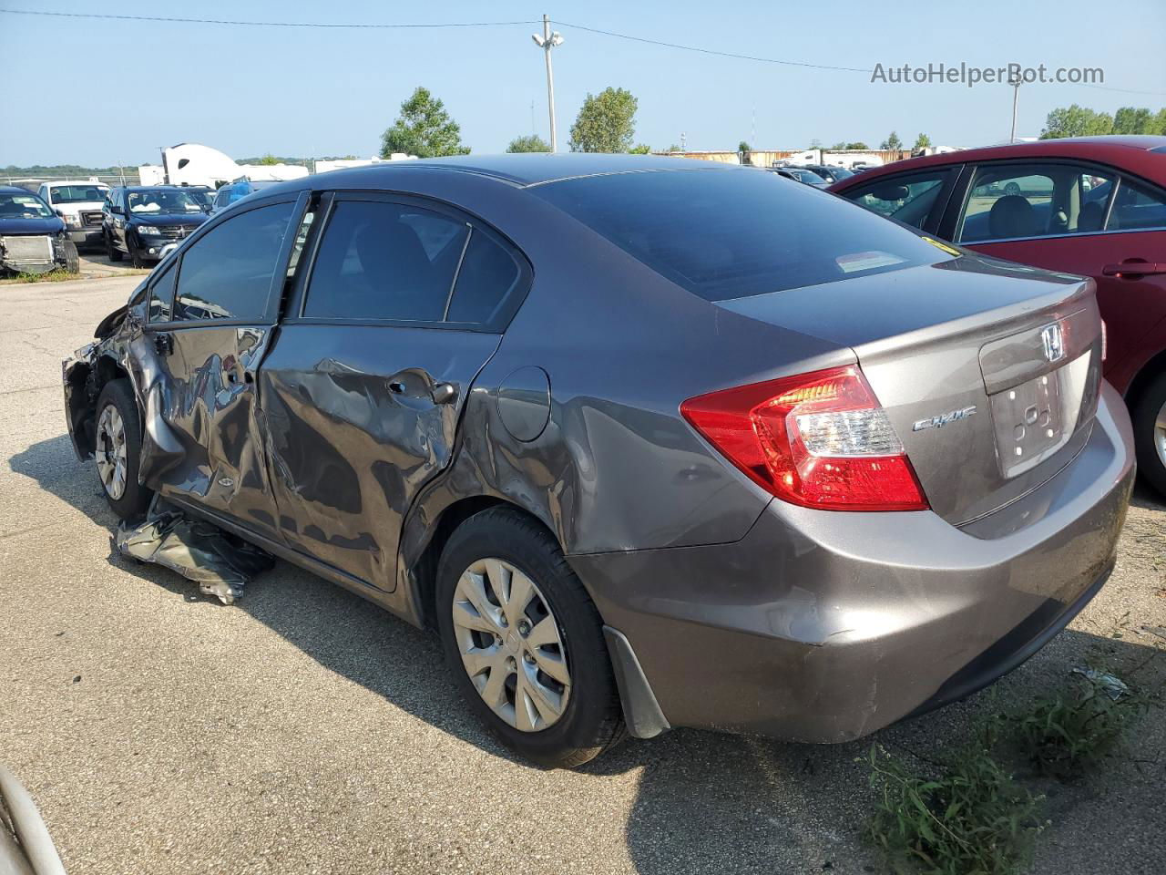 2012 Honda Civic Lx Gray vin: 19XFB2F53CE108806