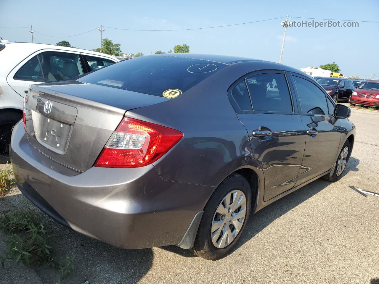 2012 Honda Civic Lx Серый vin: 19XFB2F53CE108806