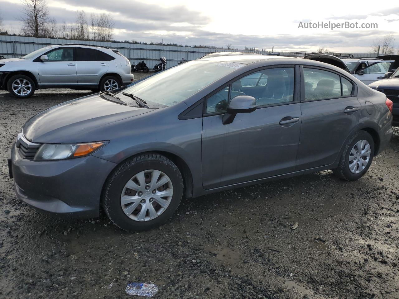 2012 Honda Civic Lx Gray vin: 19XFB2F53CE342492