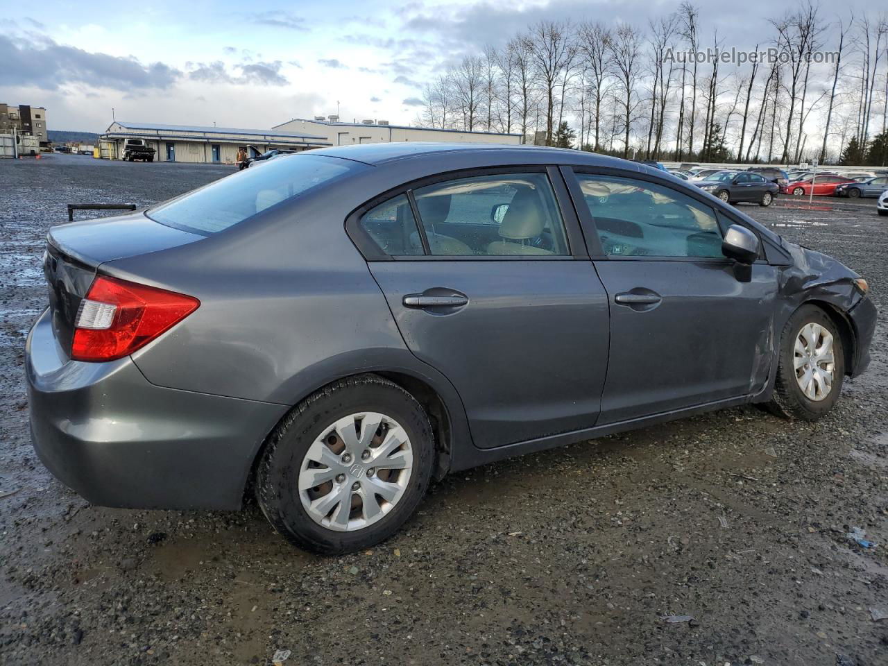 2012 Honda Civic Lx Gray vin: 19XFB2F53CE342492