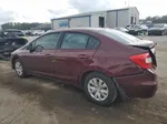 2012 Honda Civic Lx Burgundy vin: 19XFB2F53CE386685